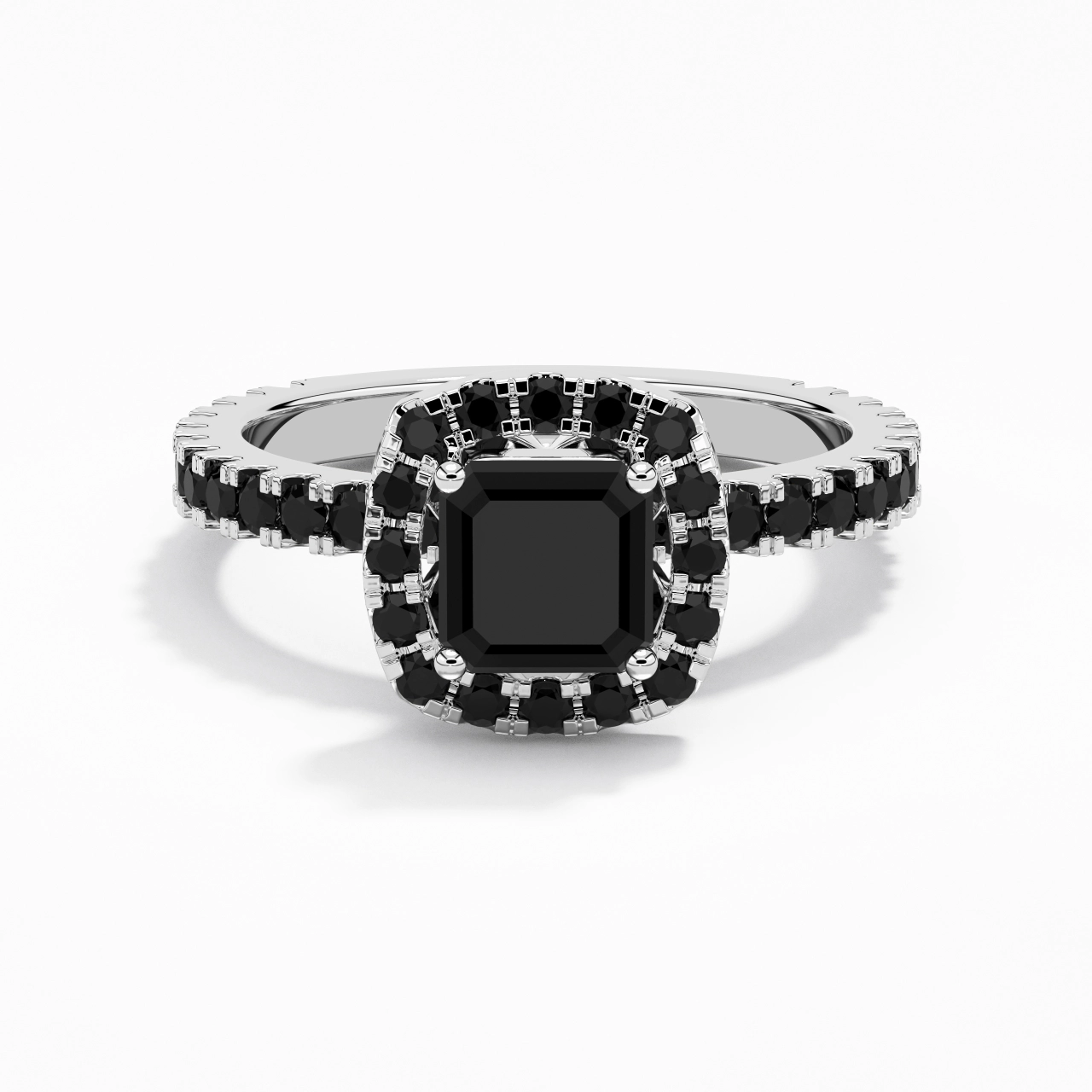 Delicado Asscher 1.00ct Circonio cúbico Anillo de Compromiso