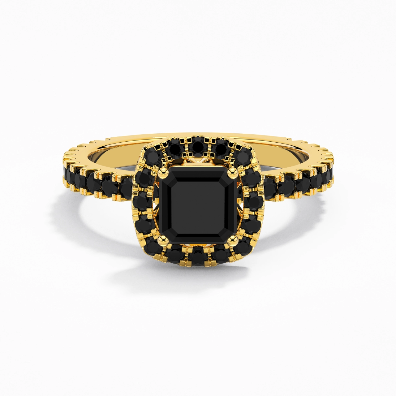 Délicat Asscher 1.00ct Zircon cubique Bague de fiançailles