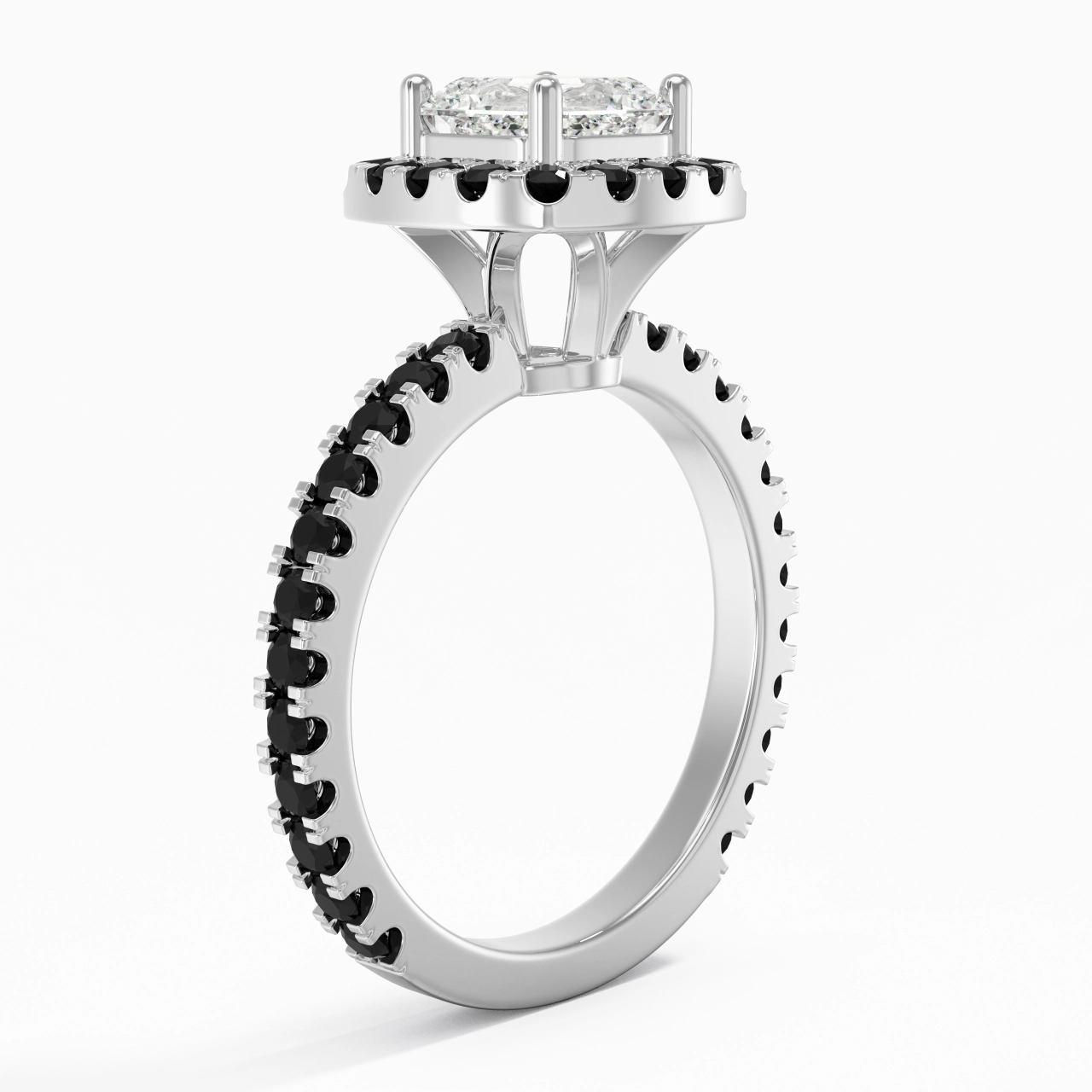 Delicado Asscher 1.00ct Circonio cúbico Anillo de Compromiso