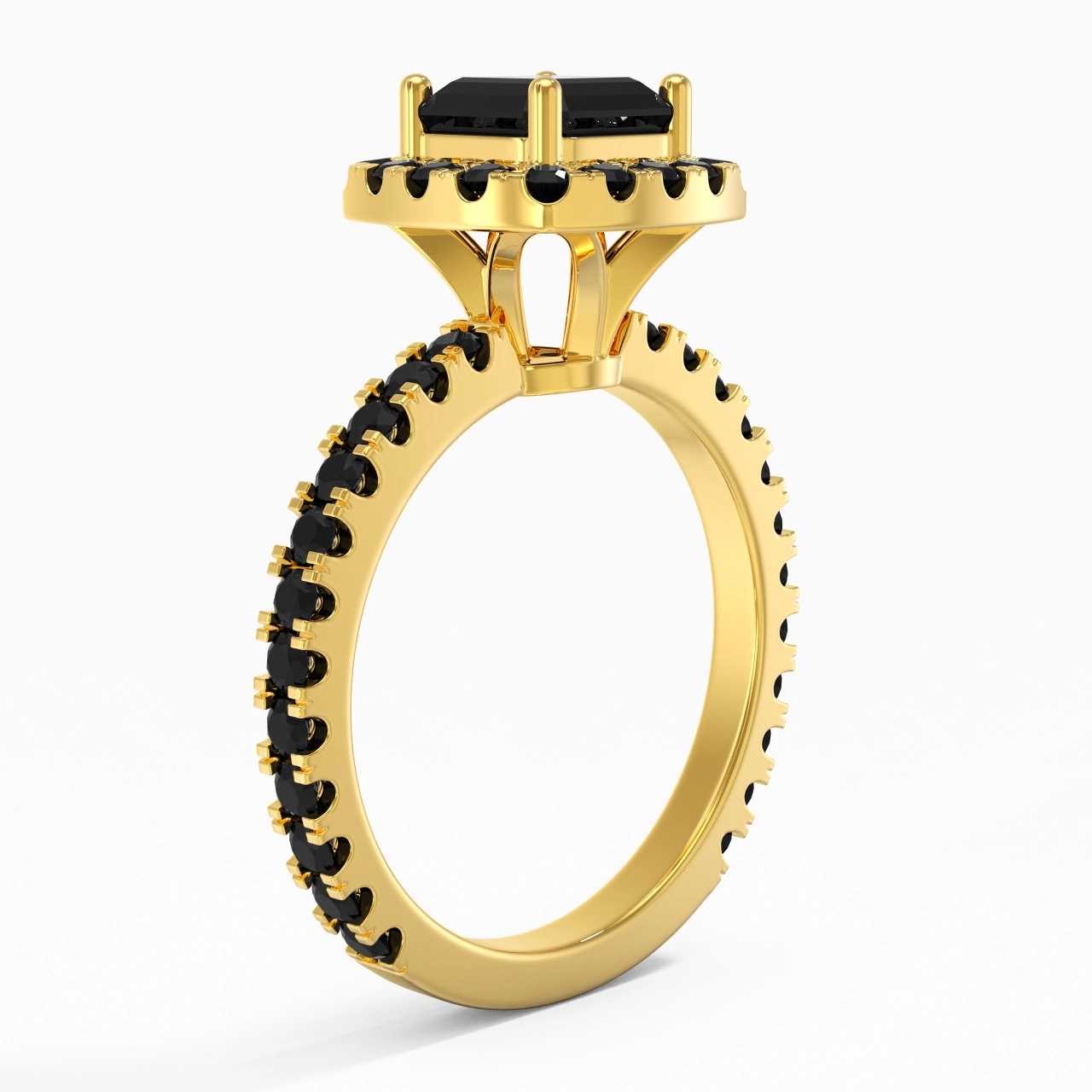 Délicat Asscher 1.00ct Zircon cubique Bague de fiançailles