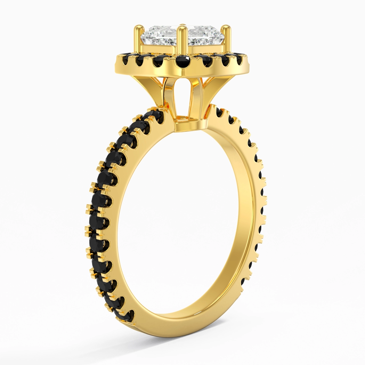 Delicado Asscher 1.00ct Circonio cúbico Anillo de Compromiso