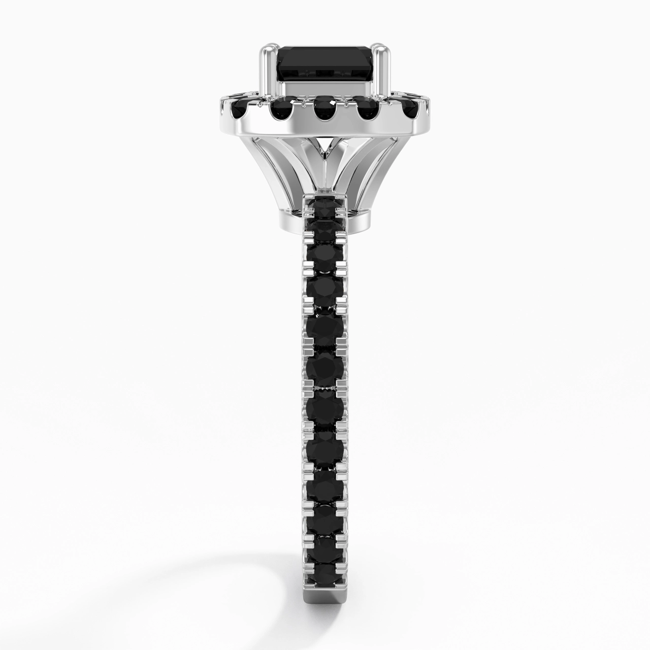 Delicado Asscher 1.00ct Circonio cúbico Anillo de Compromiso