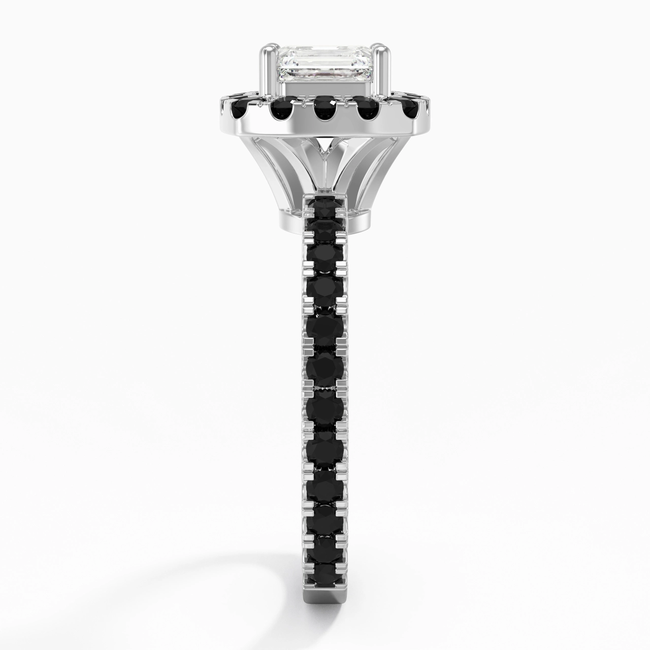 Delicado Asscher 1.00ct Circonio cúbico Anillo de Compromiso