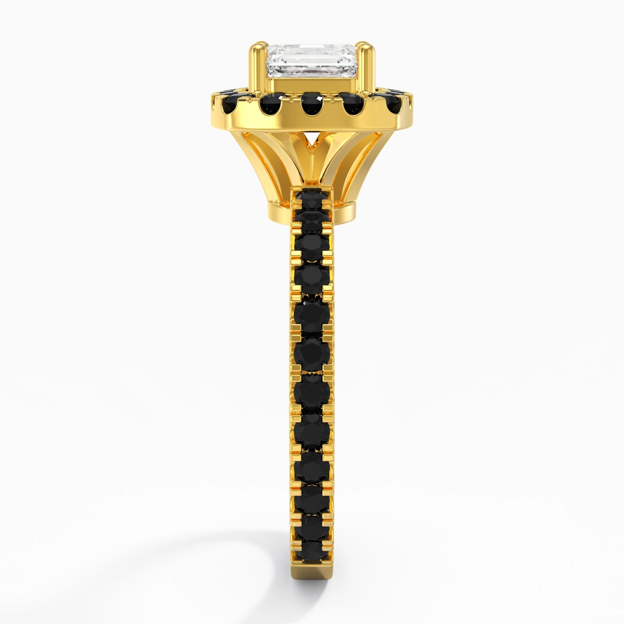 Delicado Asscher 1.00ct Circonio cúbico Anillo de Compromiso