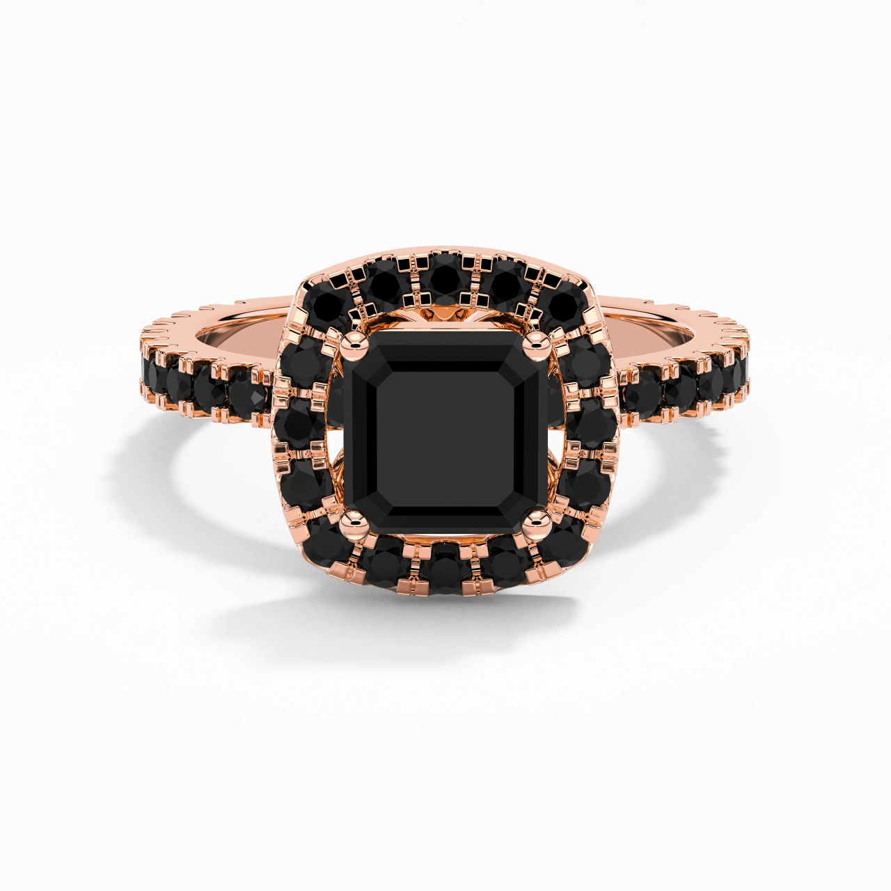 Delicado Asscher 2.00ct Circonio cúbico Anillo de Compromiso