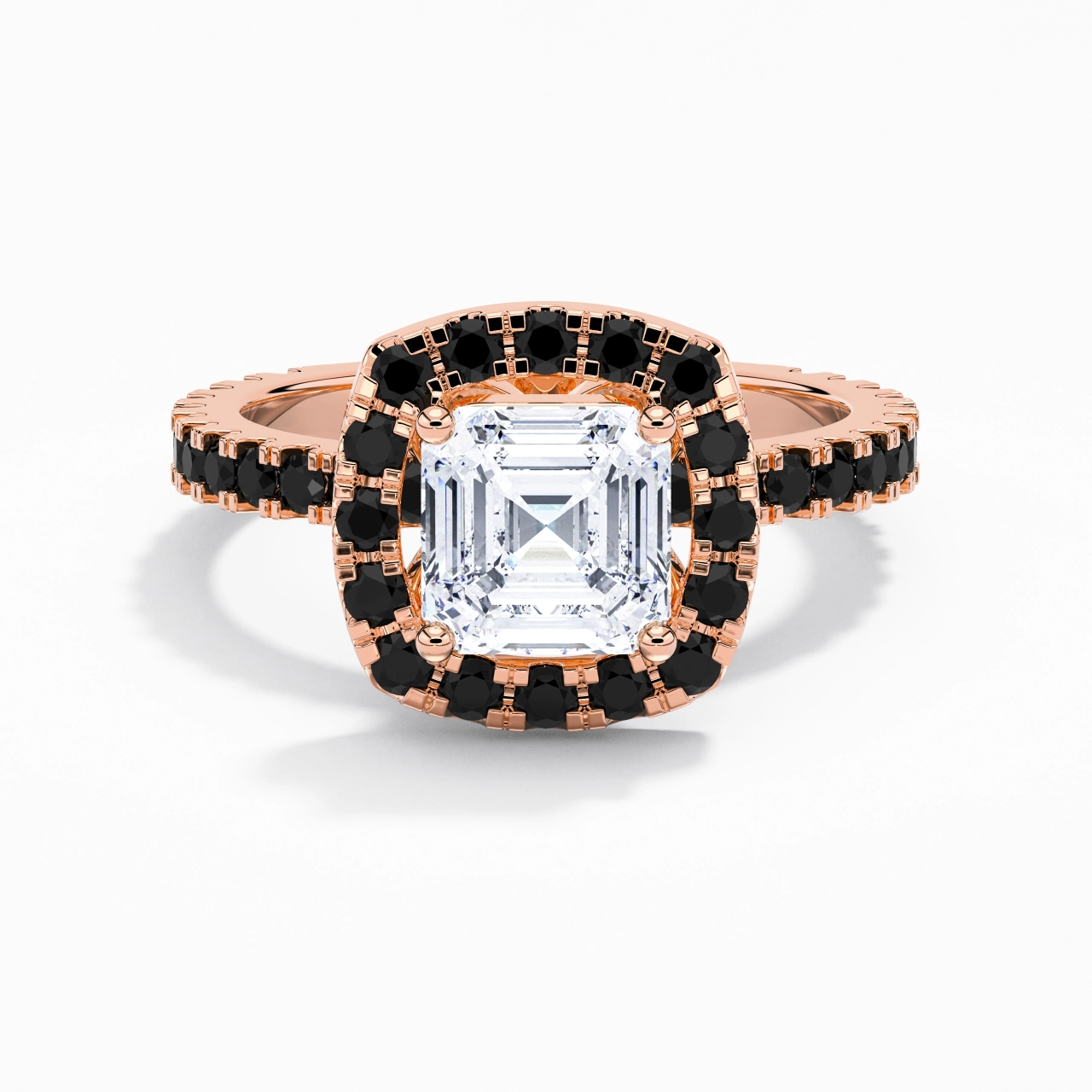 Delicado Asscher 2.00ct Circonio cúbico Anillo de Compromiso