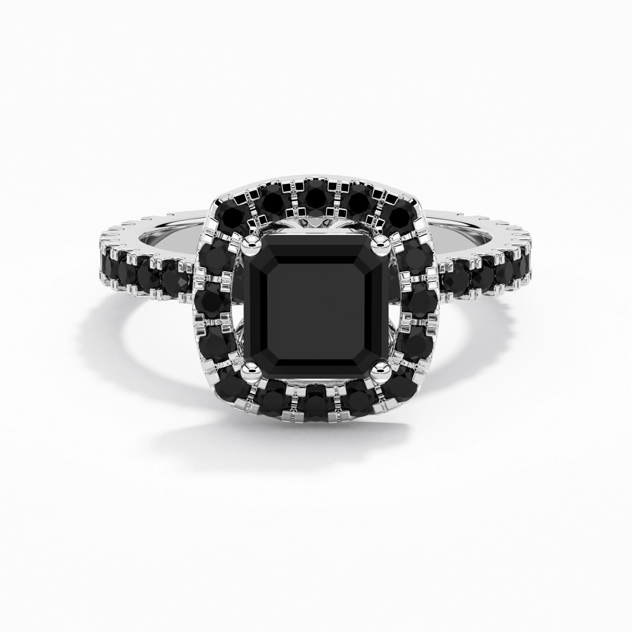 Delicado Asscher 2.00ct Circonio cúbico Anillo de Compromiso