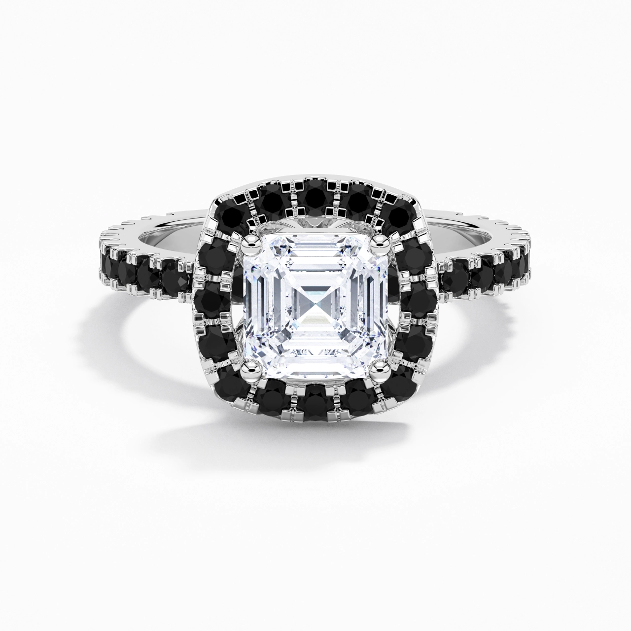 Delicado Asscher 2.00ct Circonio cúbico Anillo de Compromiso