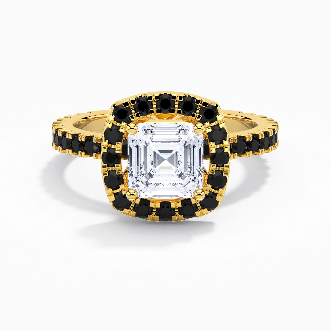 Delicado Asscher 2.00ct Circonio cúbico Anillo de Compromiso