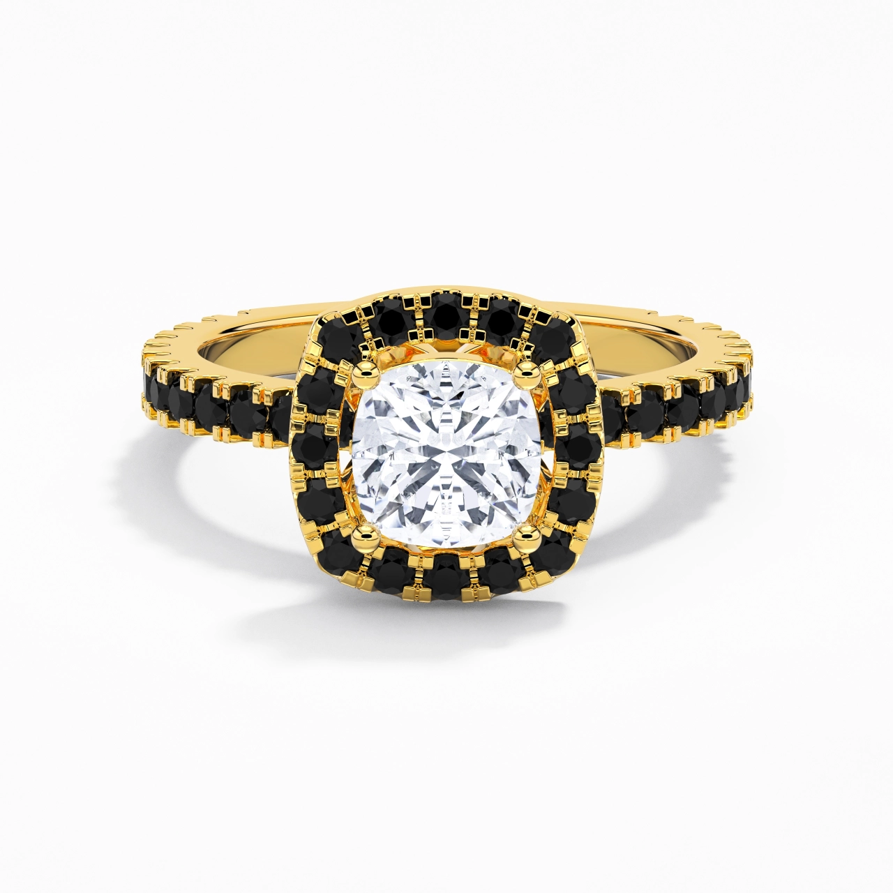 Délicat Coussin 1.50ct Zircon cubique Bague de fiançailles