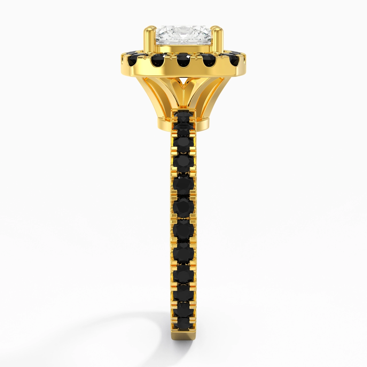 Délicat Coussin 1.50ct Zircon cubique Bague de fiançailles