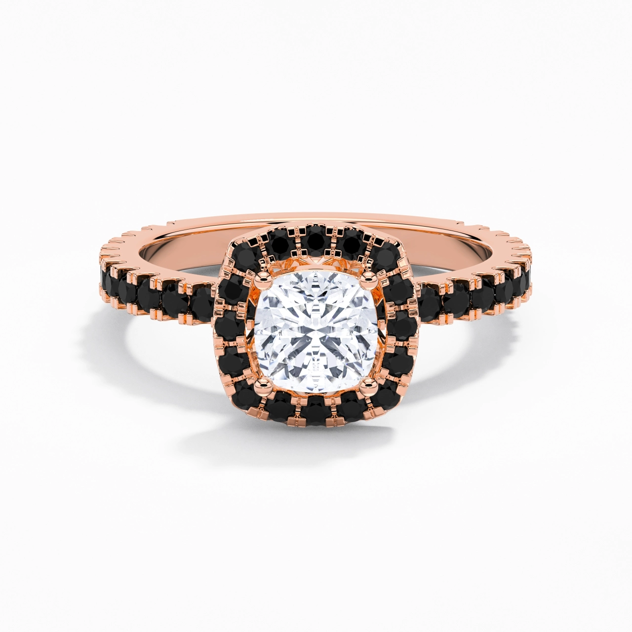 Délicat Coussin 1.00ct Zircon cubique Bague de fiançailles