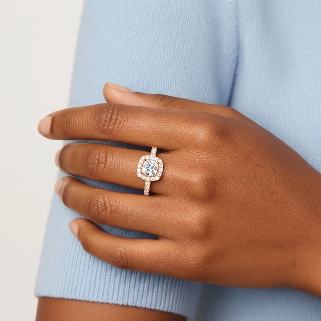 Delicate Cushion 1.00ct Moissanite Engagement Ring