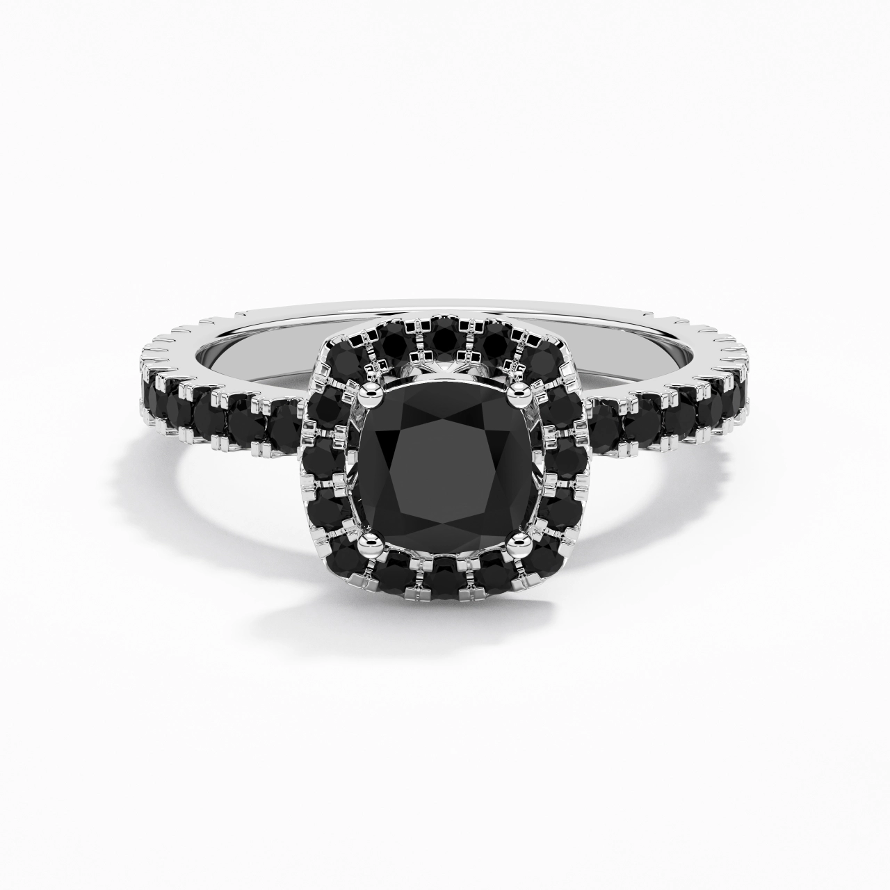 Délicat Coussin 1.00ct Zircon cubique Bague de fiançailles