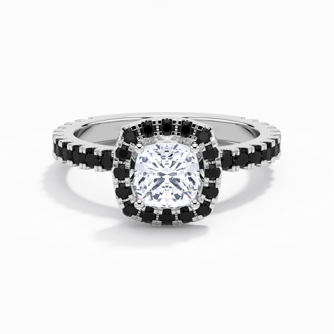 Delicado Cojín 1.00ct Circonio cúbico Anillo de Compromiso