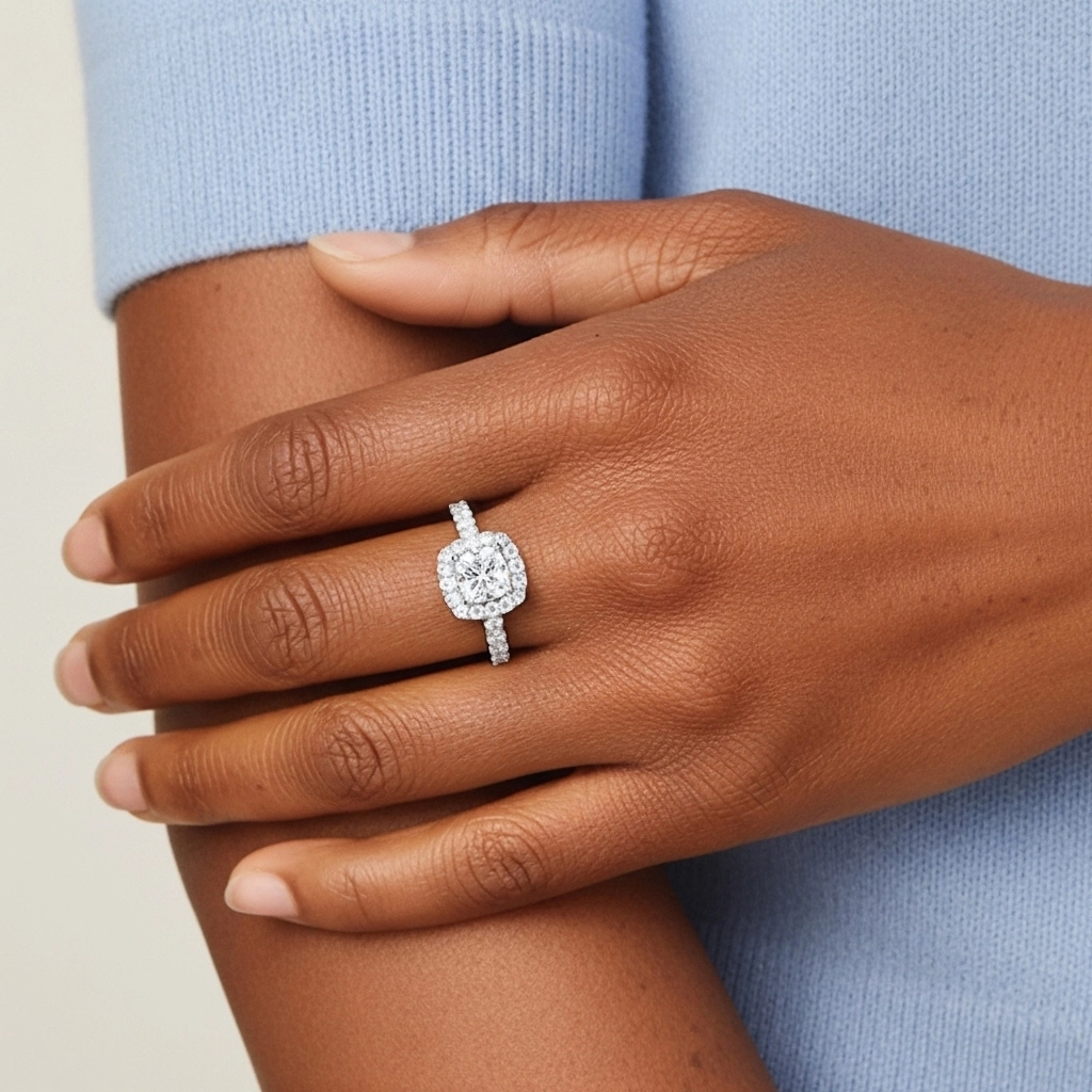 Delicate Cushion 1.50ct Moissanite Engagement Ring