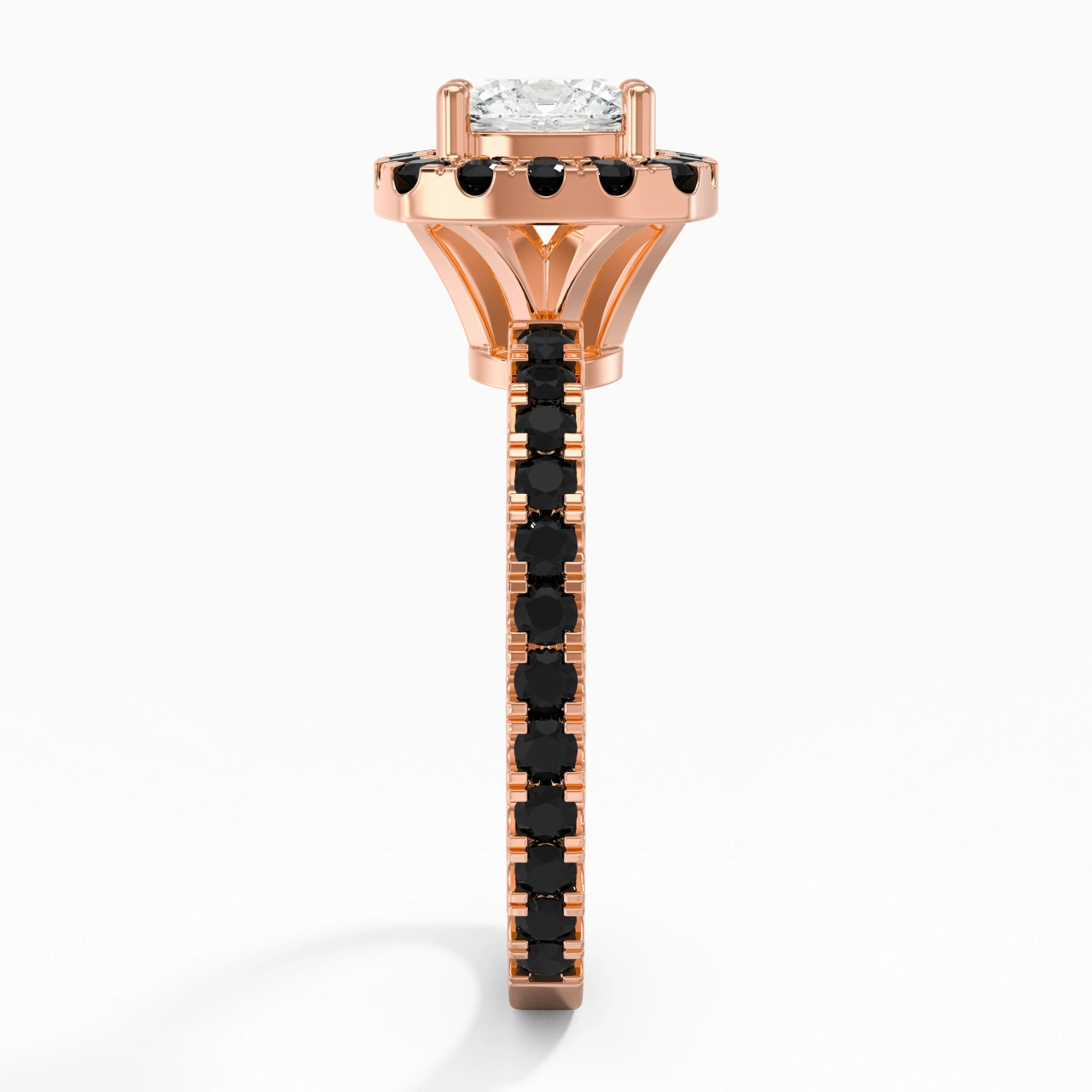 Délicat Coussin 1.00ct Zircon cubique Bague de fiançailles