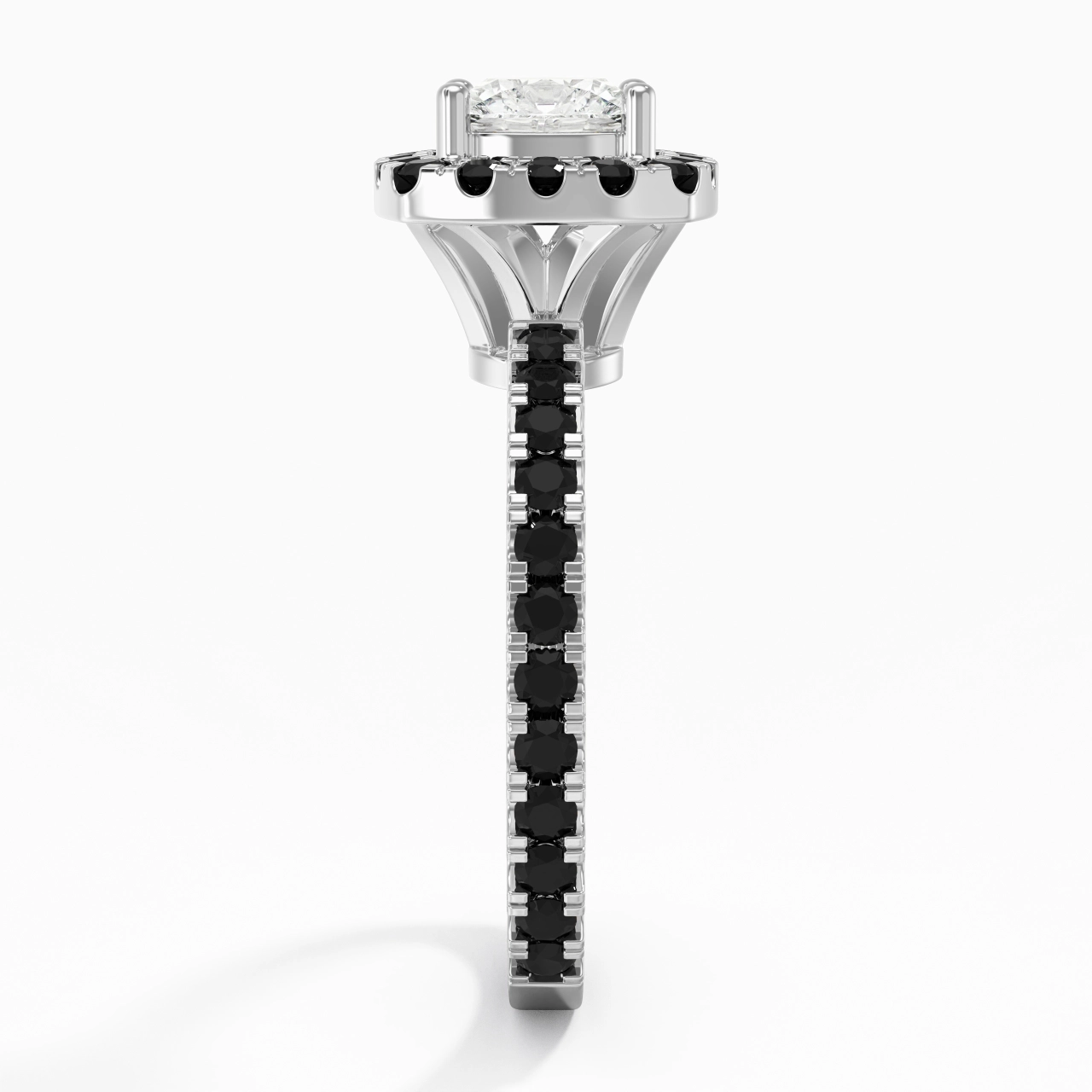 Delicado Cojín 1.00ct Circonio cúbico Anillo de Compromiso