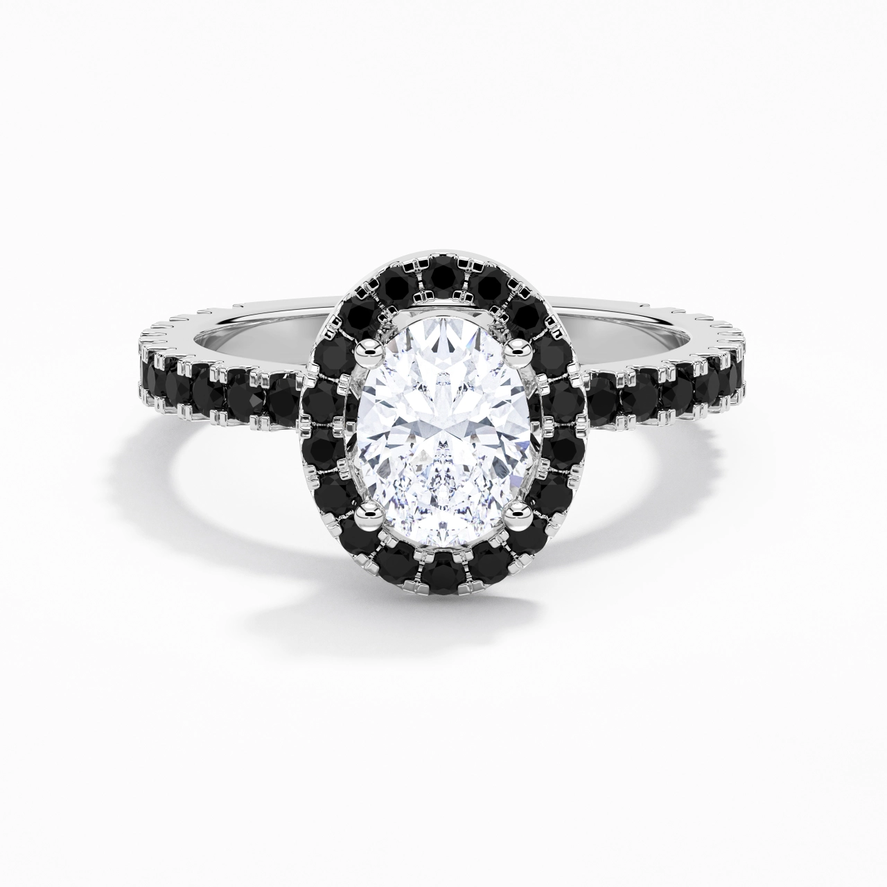 Delicado Ovalado 1.50ct Circonio cúbico Anillo de Compromiso