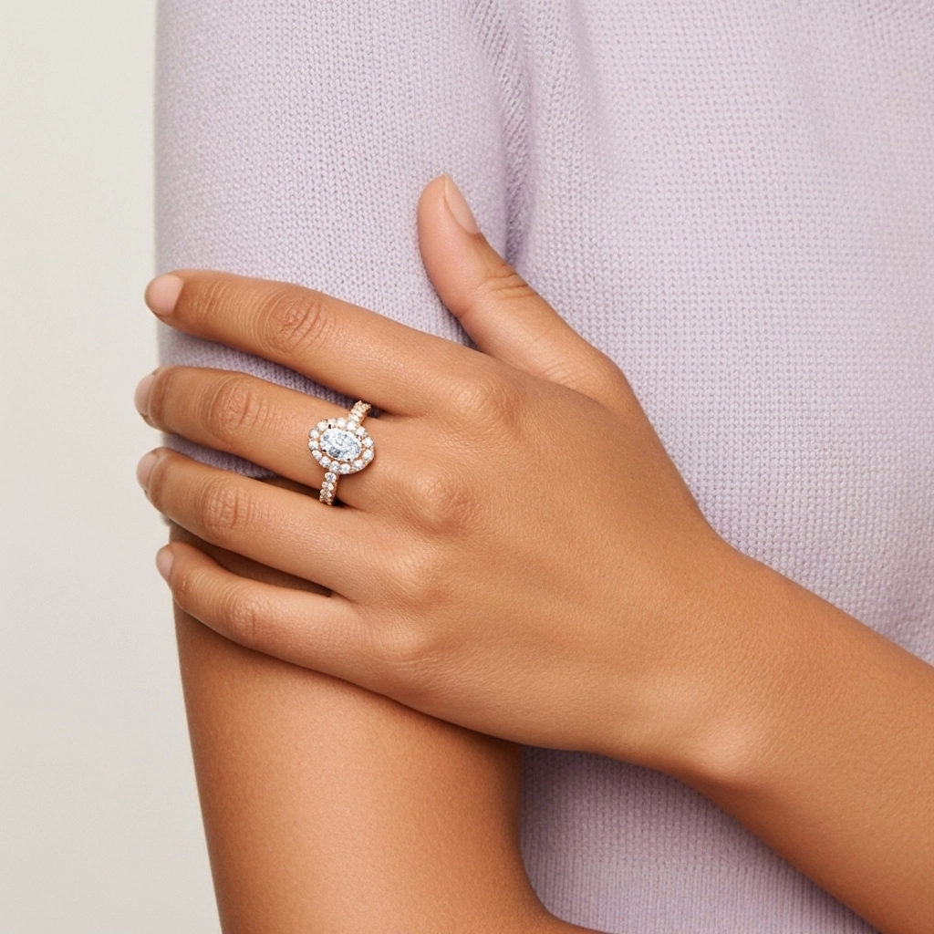 Delicate Oval 1.00ct Moissanite Engagement Ring