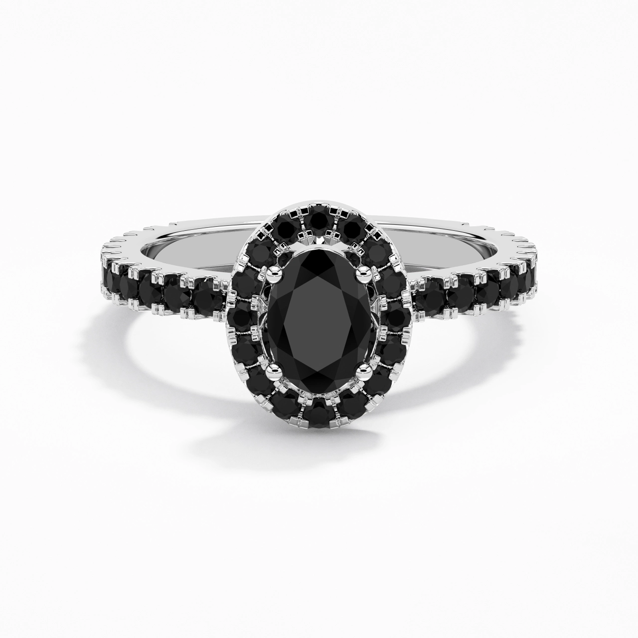 Delicado Ovalado 1.00ct Circonio cúbico Anillo de Compromiso