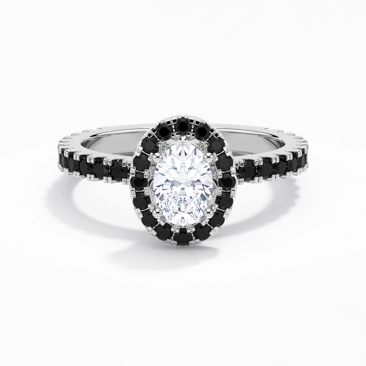 Delicado Ovalado 1.00ct Circonio cúbico Anillo de Compromiso