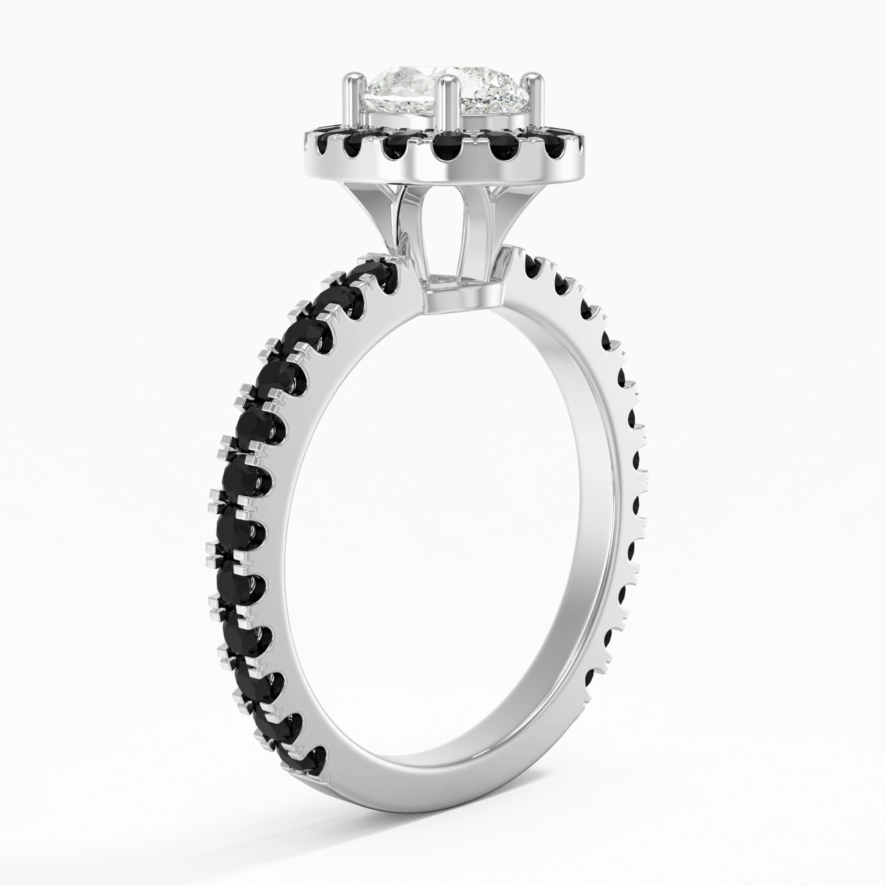 Delicado Ovalado 1.00ct Circonio cúbico Anillo de Compromiso