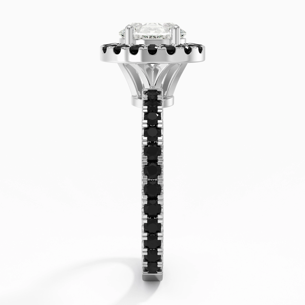 Delicado Ovalado 1.00ct Circonio cúbico Anillo de Compromiso