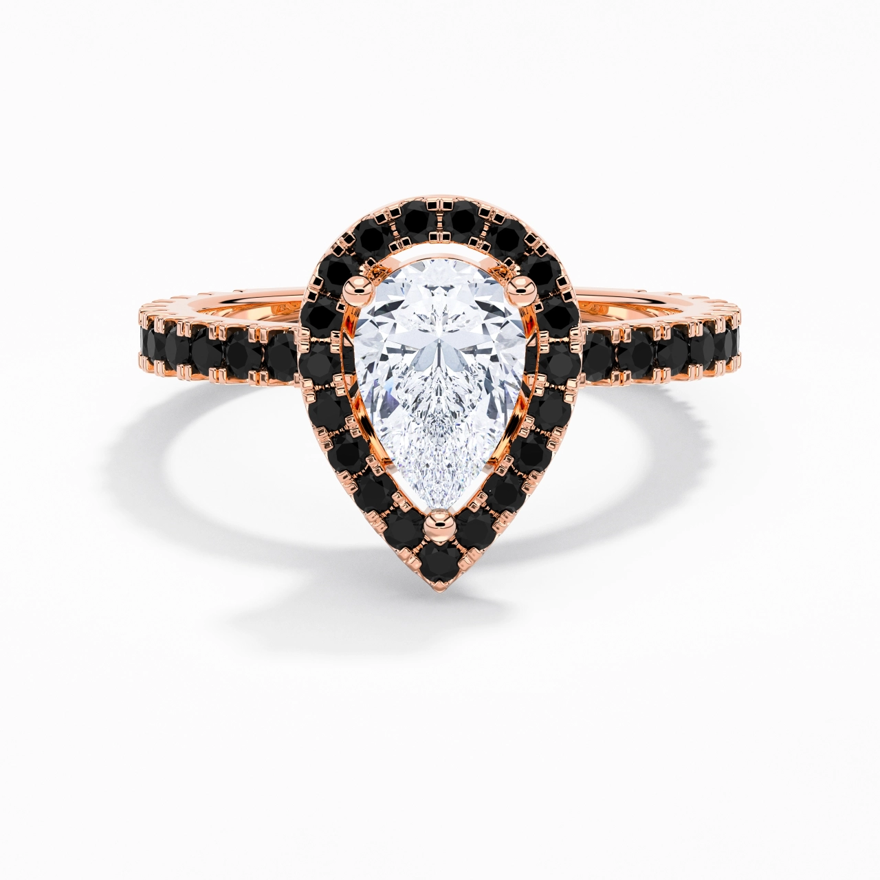 Delicado Pera 1.50ct Circonio cúbico Anillo de Compromiso