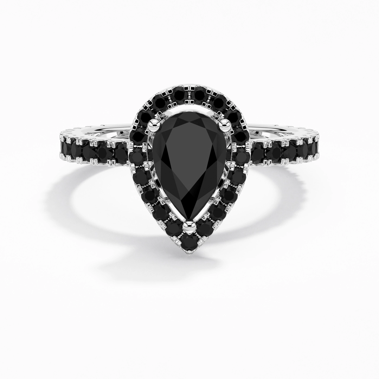 Delicado Pera 1.50ct Circonio cúbico Anillo de Compromiso