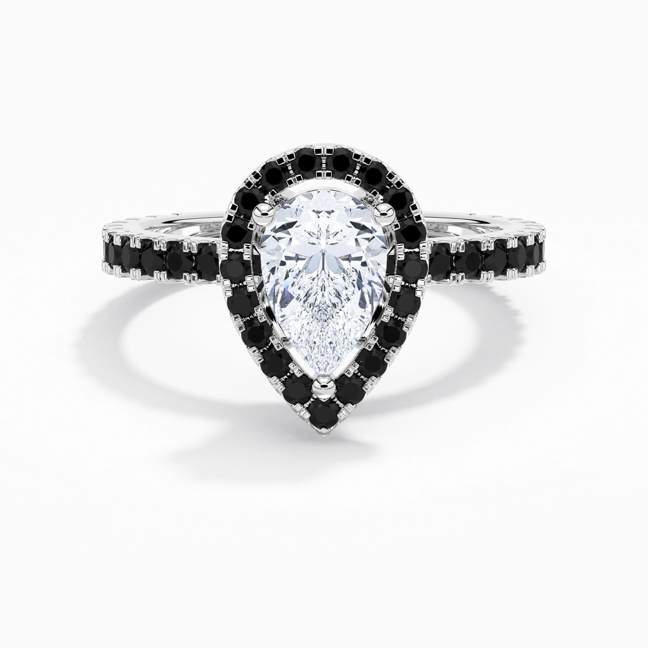 Delicado Pera 1.50ct Circonio cúbico Anillo de Compromiso