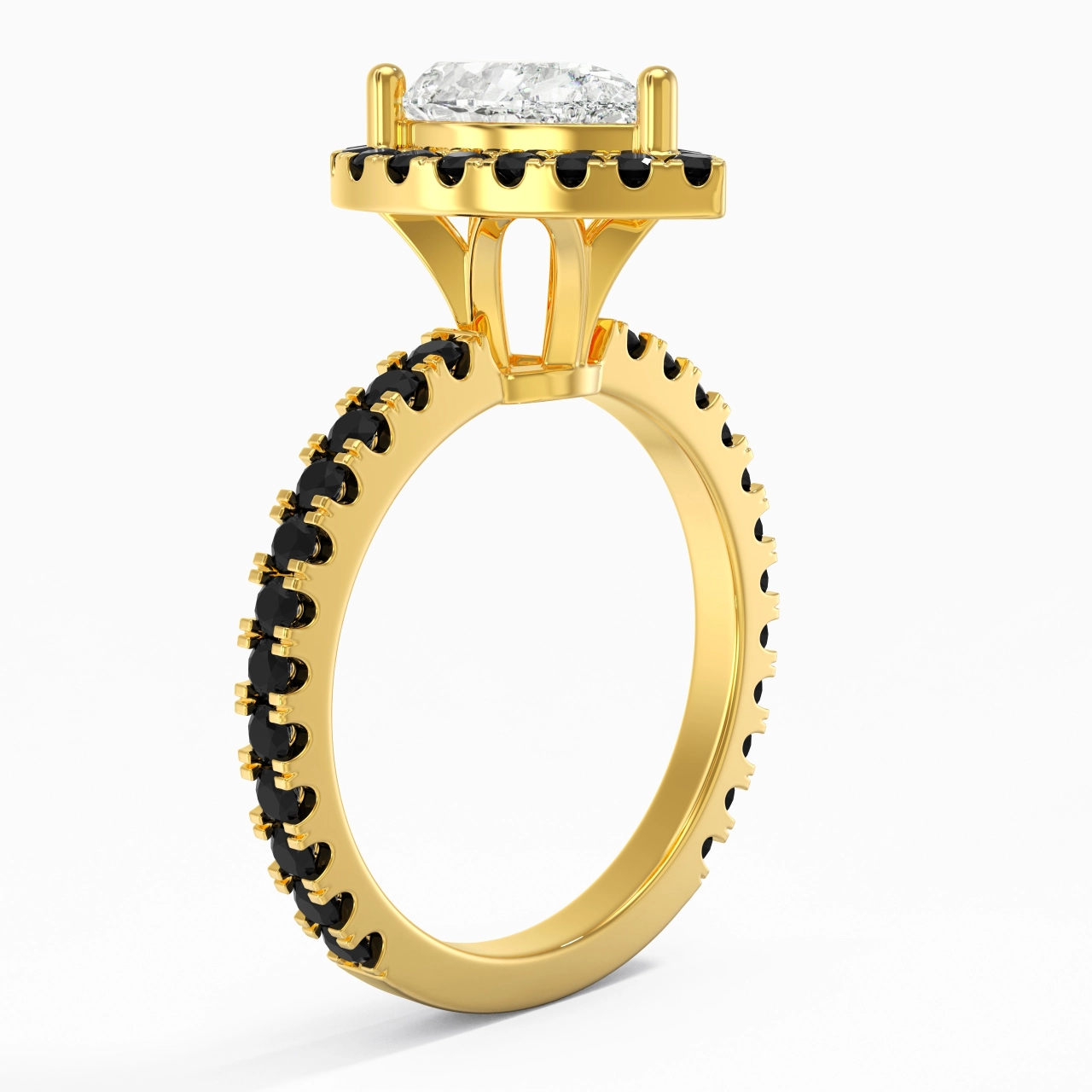 Délicat Poire 1.50ct Zircon cubique Bague de fiançailles