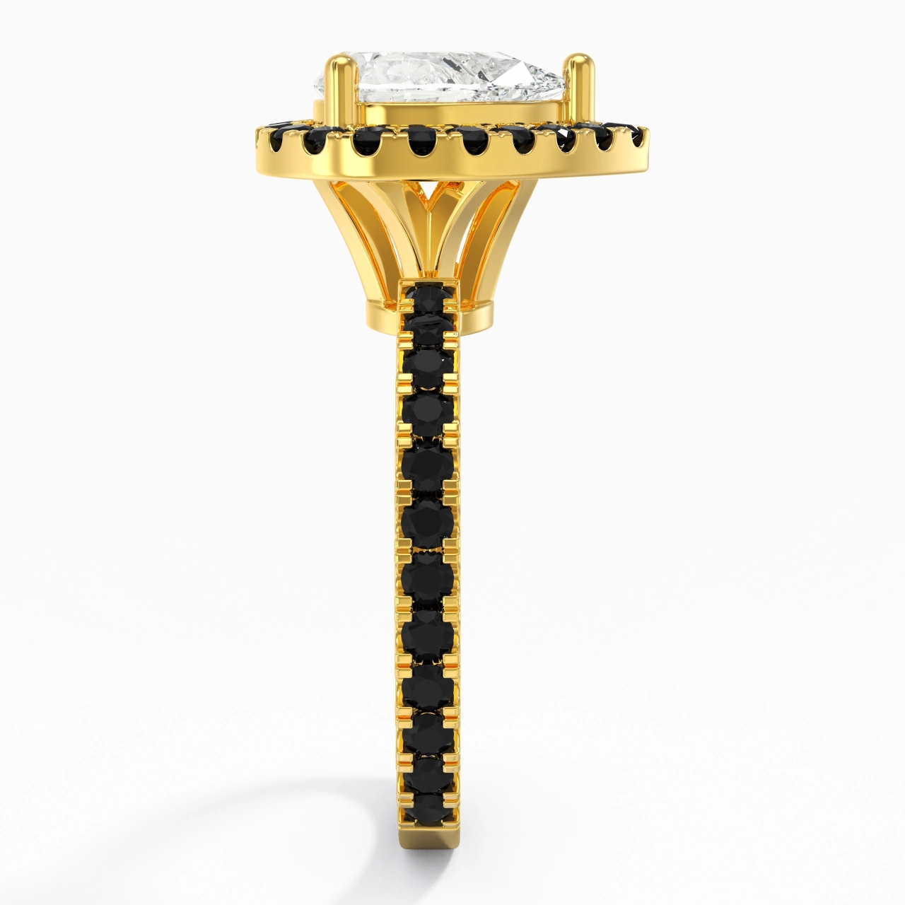 Délicat Poire 1.50ct Zircon cubique Bague de fiançailles