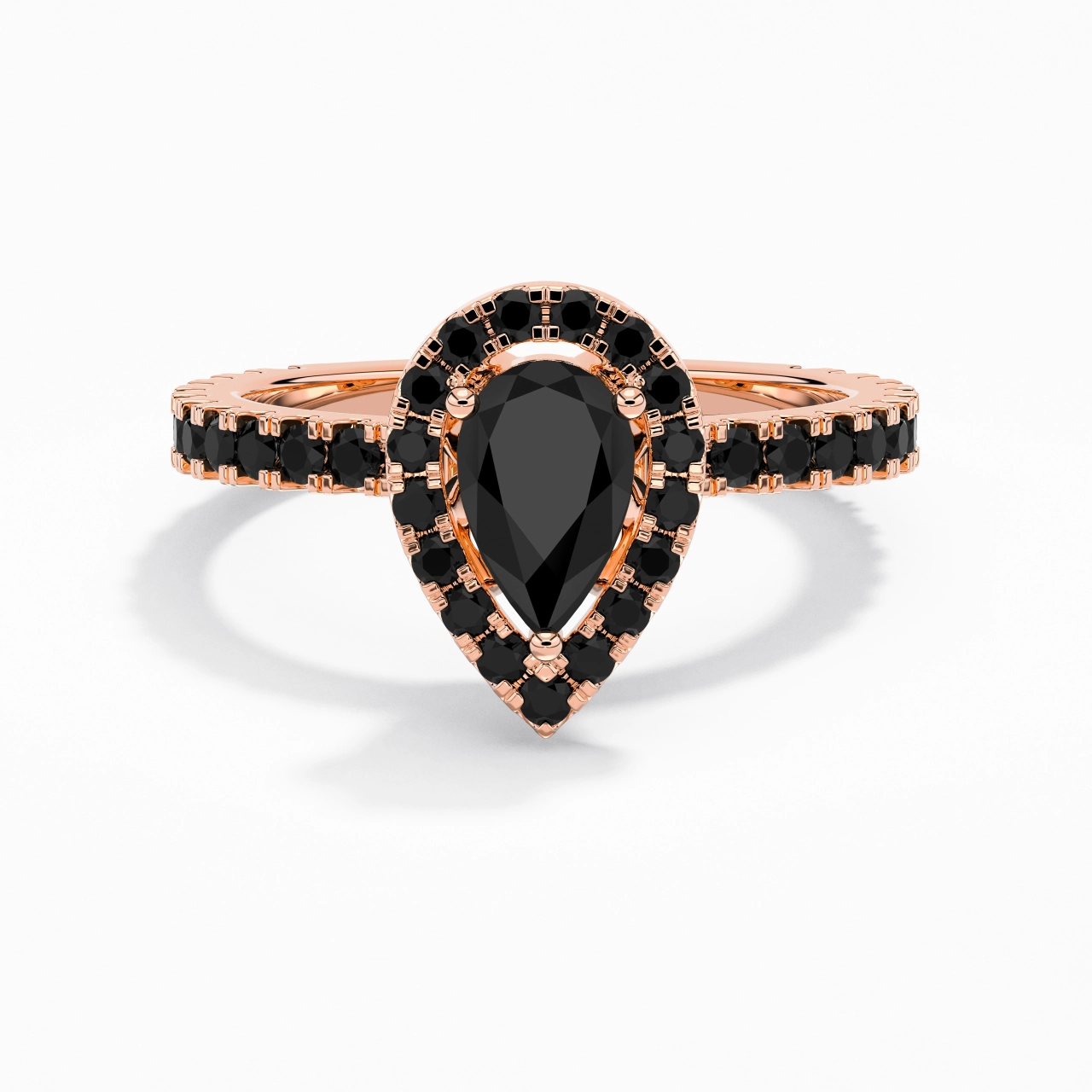 Delicado Pera 1.00ct Circonio cúbico Anillo de Compromiso