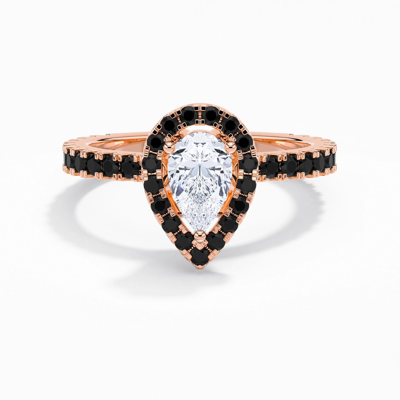 Delicado Pera 1.00ct Circonio cúbico Anillo de Compromiso