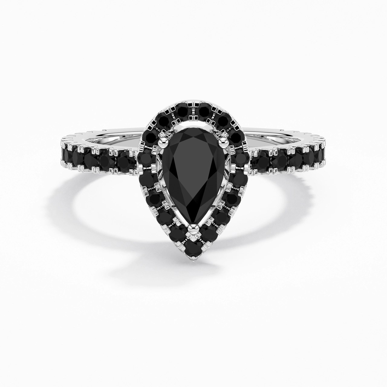 Delicado Pera 1.00ct Circonio cúbico Anillo de Compromiso