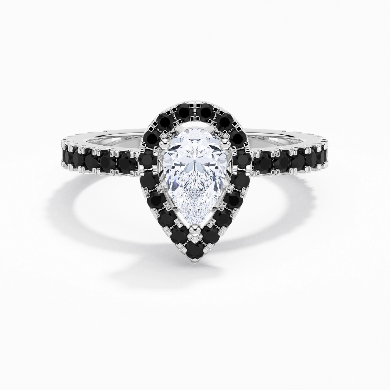 Delicado Pera 1.00ct Circonio cúbico Anillo de Compromiso