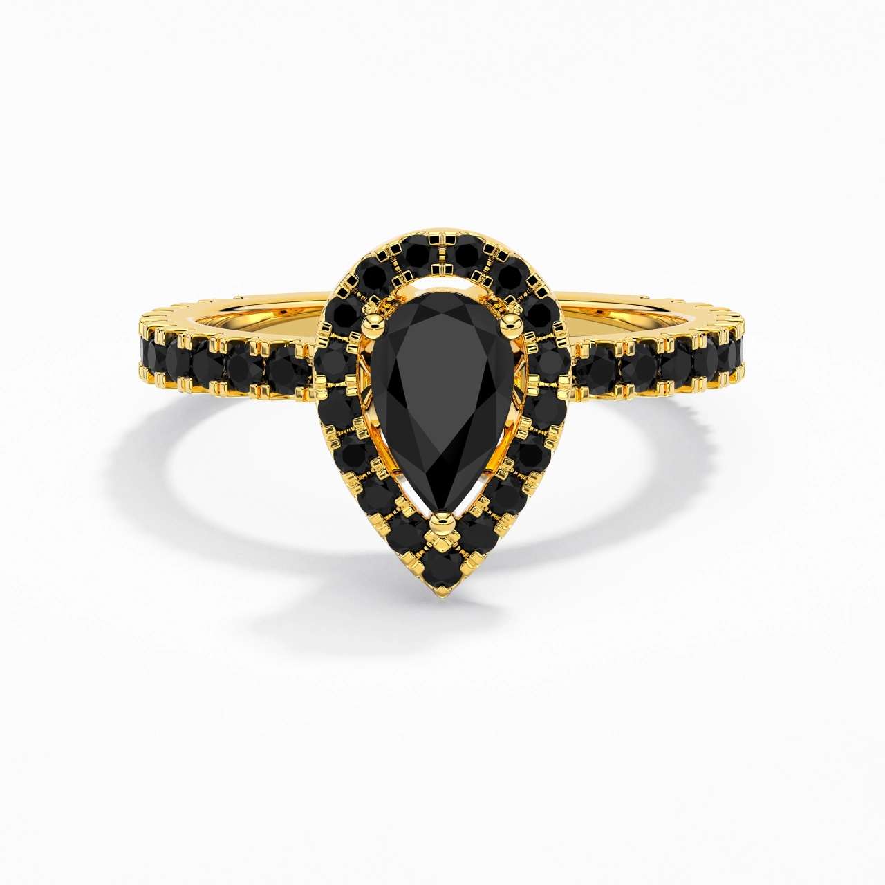 Délicat Poire 1.00ct Zircon cubique Bague de fiançailles