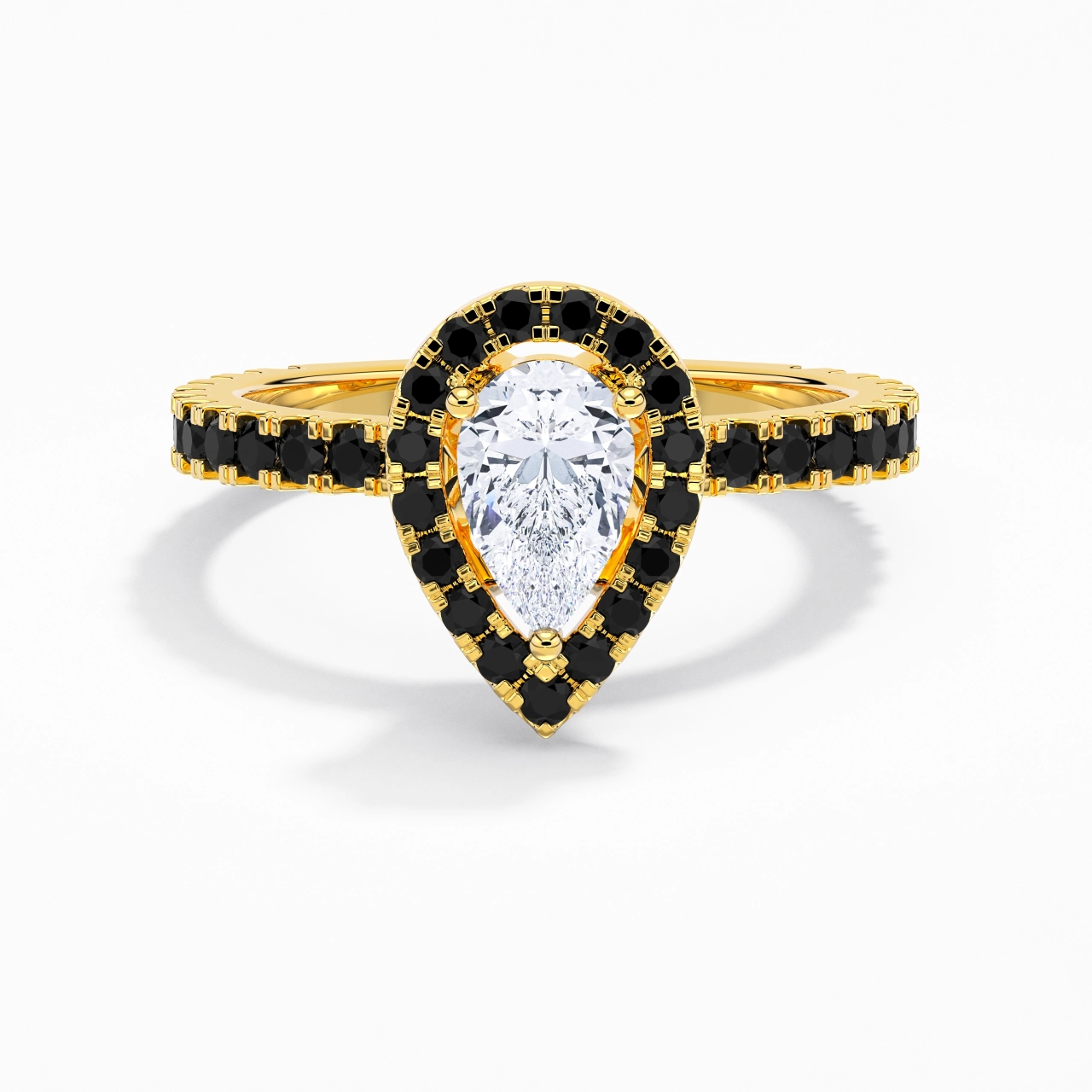 Delicado Pera 1.00ct Circonio cúbico Anillo de Compromiso