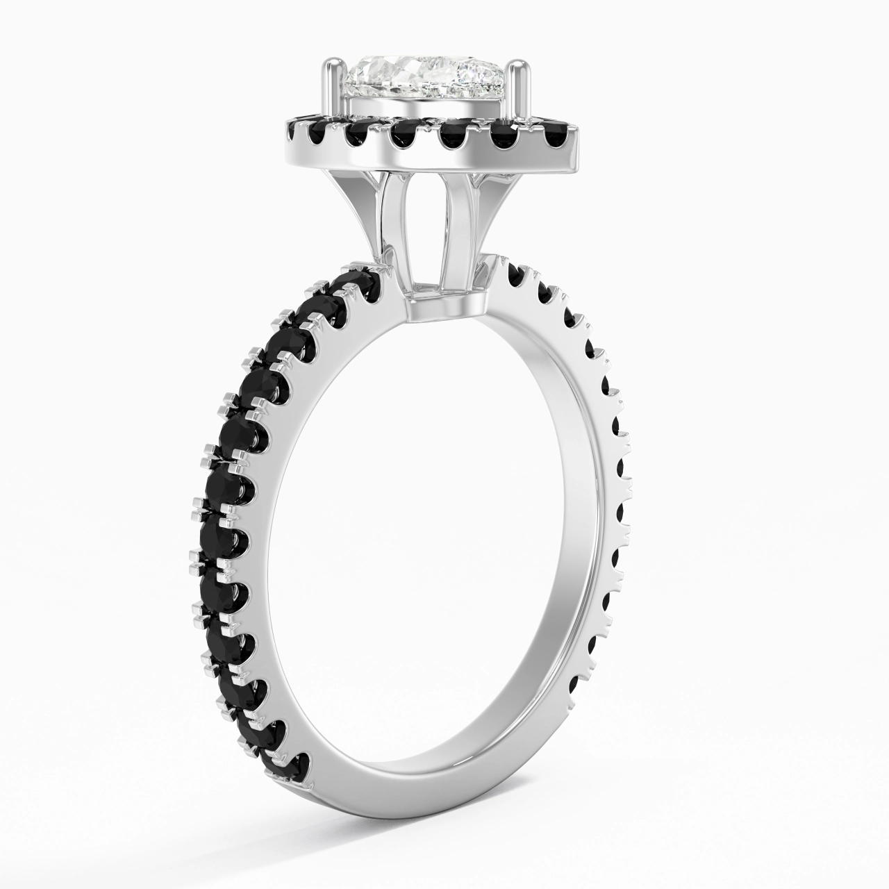 Delicado Pera 1.00ct Circonio cúbico Anillo de Compromiso