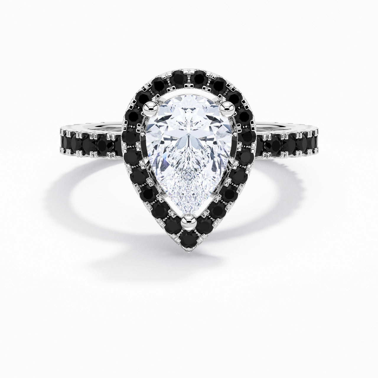 Delicado Pera 2.00ct Circonio cúbico Anillo de Compromiso