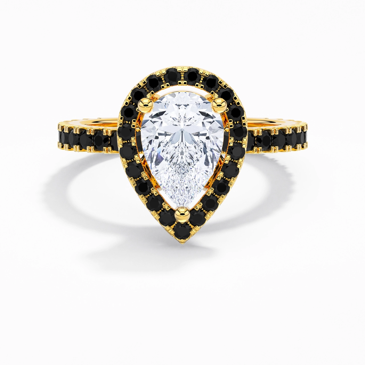 Delicado Pera 2.00ct Circonio cúbico Anillo de Compromiso