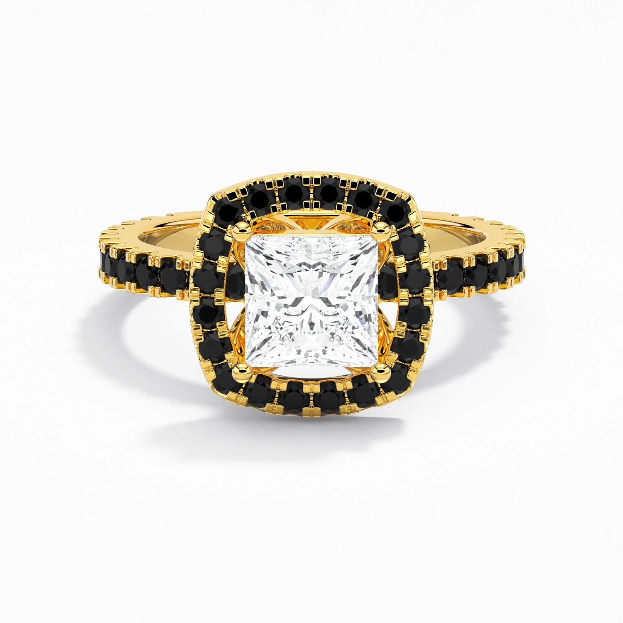 Delicado Princesa 1.50ct Circonio cúbico Anillo de Compromiso