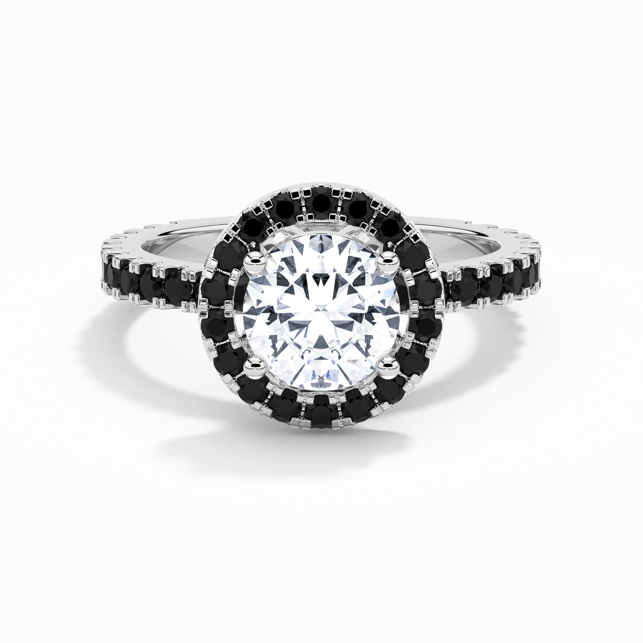 Delicado Redondo 1.50ct Circonio cúbico Anillo de Compromiso