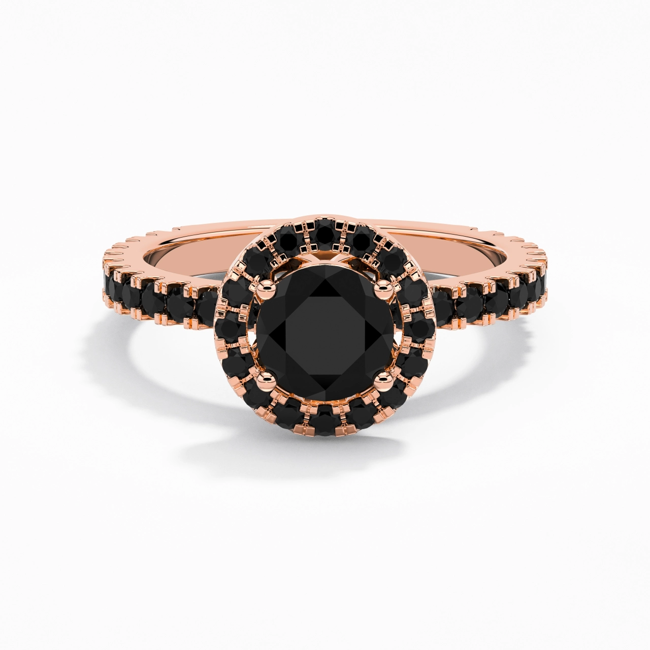 Delicado Redondo 1.00ct Circonio cúbico Anillo de Compromiso