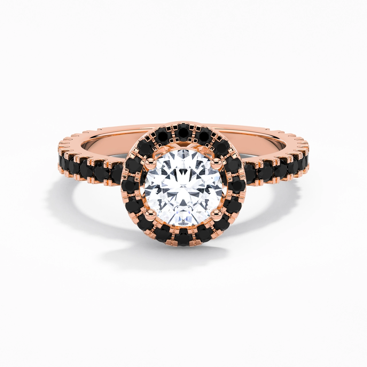 Delicado Redondo 1.00ct Circonio cúbico Anillo de Compromiso