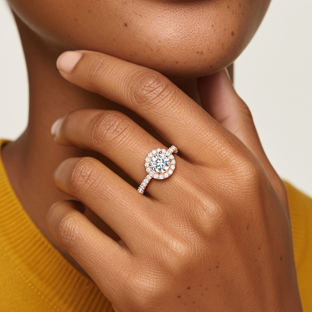 Delicate Round 1.00ct Moissanite Engagement Ring