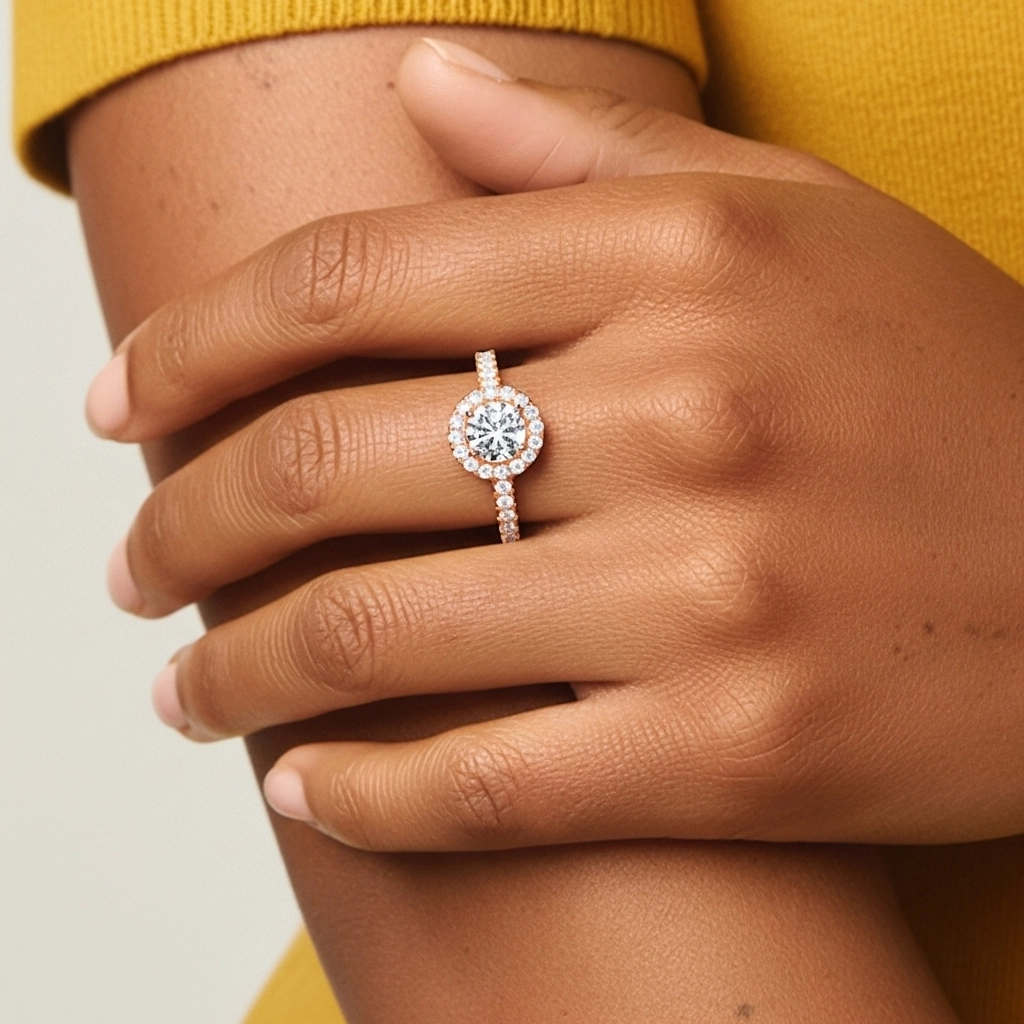 Delicate Round 1.00ct Moissanite Engagement Ring