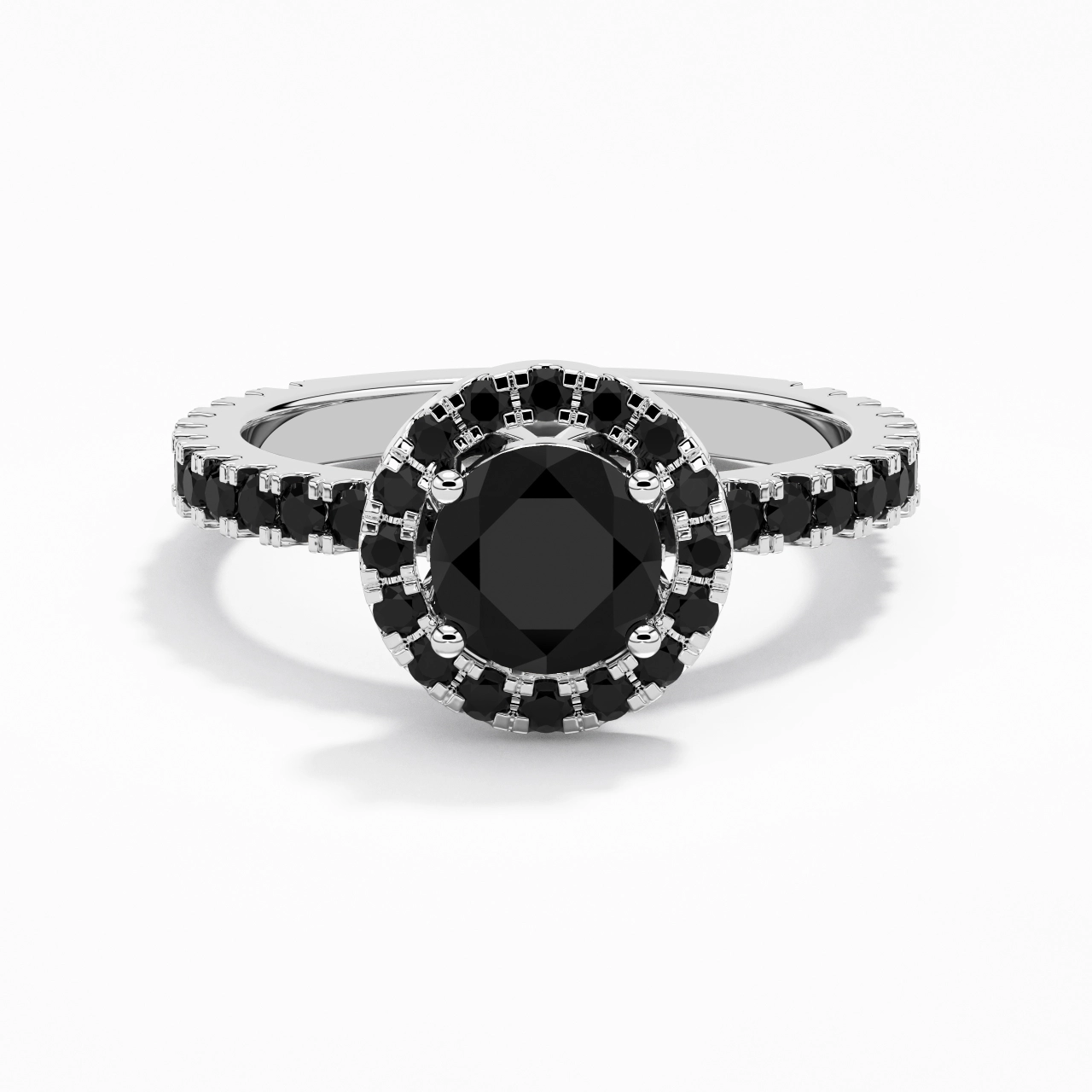 Delicado Redondo 1.00ct Circonio cúbico Anillo de Compromiso