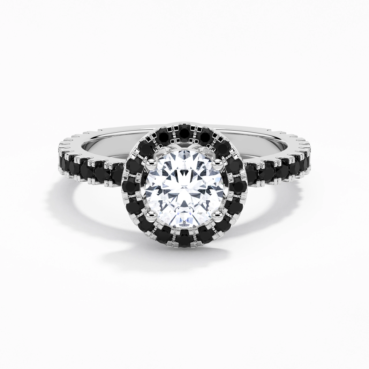 Delicado Redondo 1.00ct Circonio cúbico Anillo de Compromiso